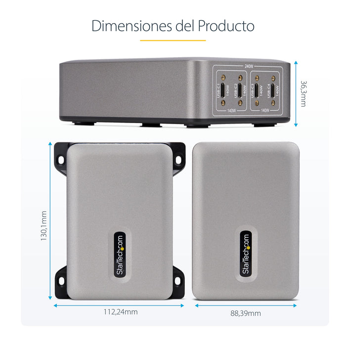 EAN 0065030919654 - StarTech.com 424DEU-USB-C-CHARGER cargador de dispositivo móvil Universal Gris Corriente alterna Carga rá imagen 21