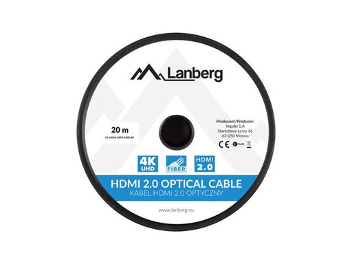 EAN 5901969429817 - Lanberg CA-HDMI-20FB-0200-BK cable HDMI 20 m HDMI tipo A (Estándar) Negro, Plata imagen 2