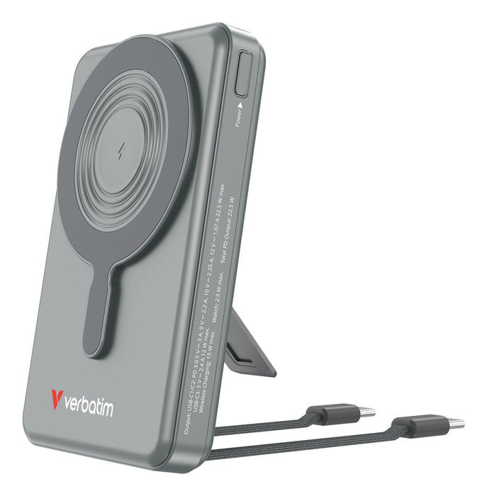 EAN 23942322726 - Verbatim 32272 batería externa Polímero de litio 10000 mAh Cargador inalámbrico Gris imagen 1