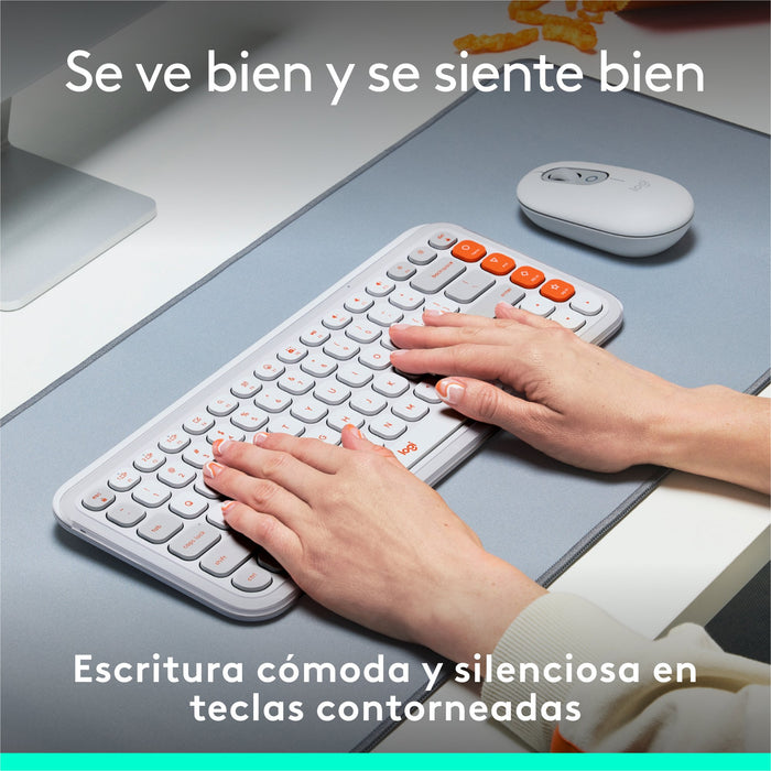 EAN 5099206127456 - Logitech 920-013069 teclado Universal Bluetooth QWERTY Español Naranja, Blanco imagen 3