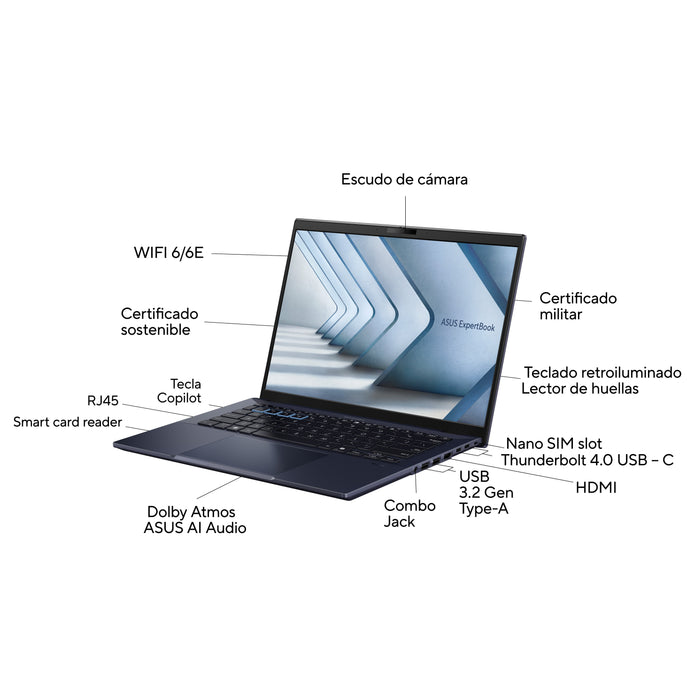 EAN 4711387637548 - ASUS ExpertBook B5 B5404CVF-Q50109X Intel® Core™ i5 35,6 cm (14") DDR5-SDRAM NVIDIA GeForce RTX 2050 Wi-F imagen 3