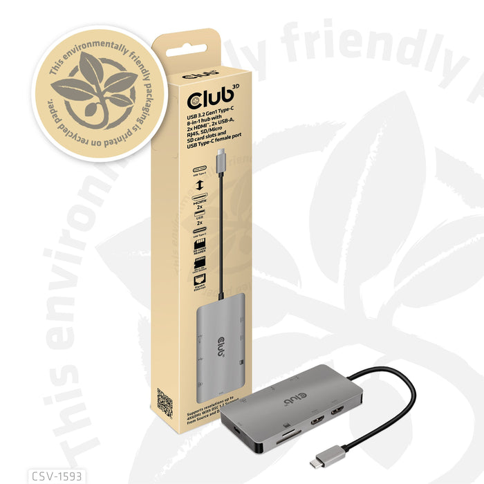 EAN 8719214471828 - CLUB3D CSV-1593 hub de interfaz USB 3.2 Gen 1 (3.1 Gen 1) Type-C 16200 Mbit/s Metálico imagen 4