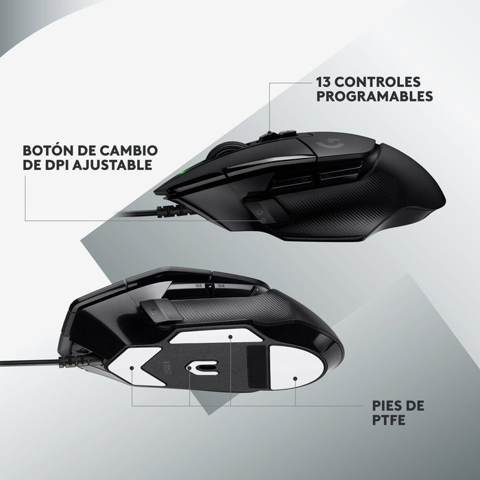 EAN 5099206096301 - Logitech G 910-006139 ratón Juego mano derecha USB tipo A Óptico 25600 DPI imagen 9