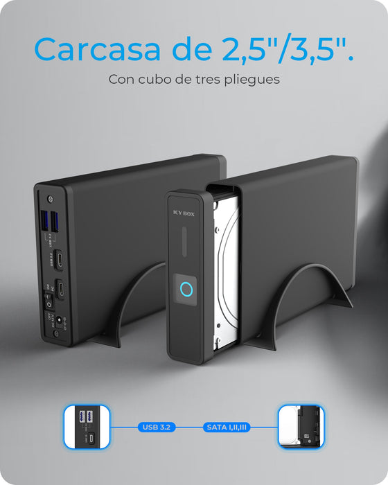 EAN 4250078170556 - ICY BOX IB-382H-C31 Carcasa de disco duro/SSD Negro 2.5/3.5" imagen 2