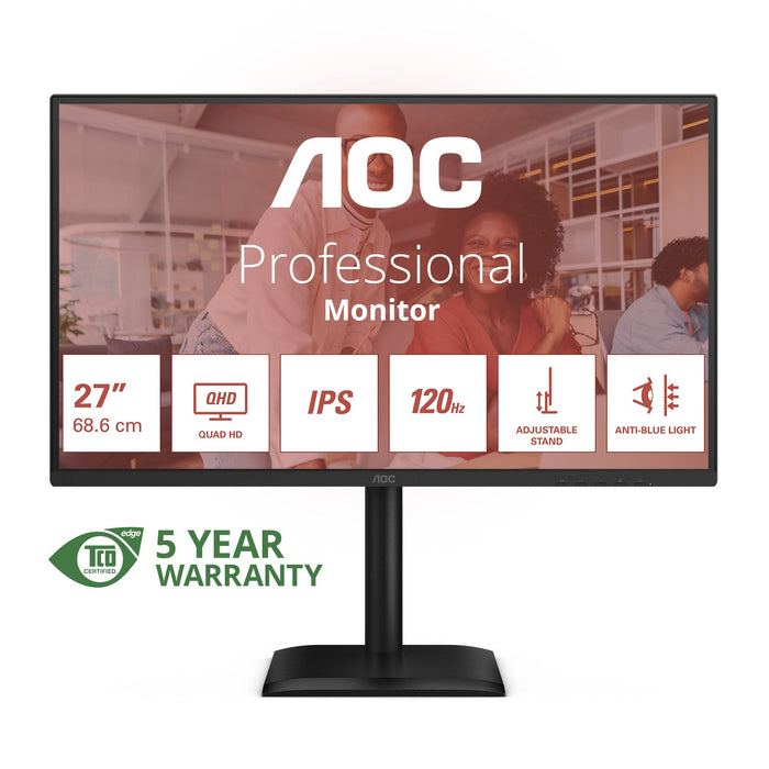 EAN 4038986182812 - AOC E4 Q27E4U pantalla para PC 68,6 cm (27") 2560 x 1440 Pixeles Quad HD LED Negro imagen 1