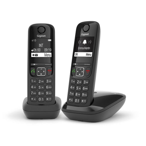 EAN 4250366854991 - Gigaset AS690 Duo Teléfono DECT/analógico Identificador de llamadas Negro imagen 1