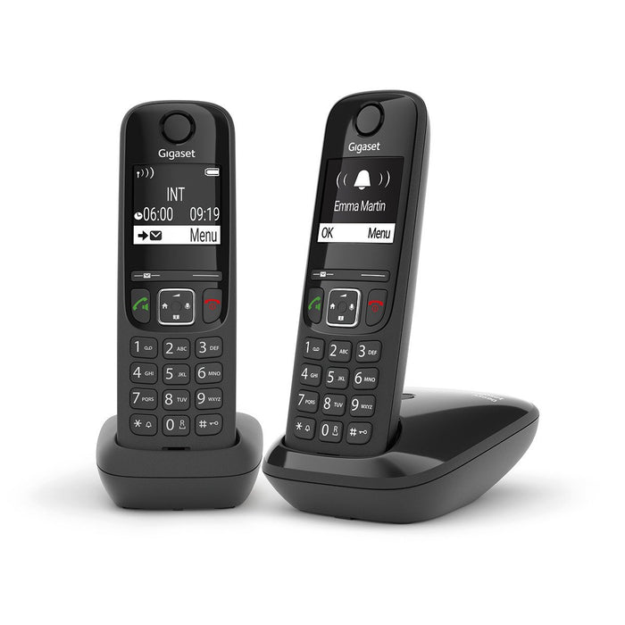 EAN 4250366854953 - Gigaset AS690 Duo Teléfono DECT/analógico Identificador de llamadas Negro imagen 1