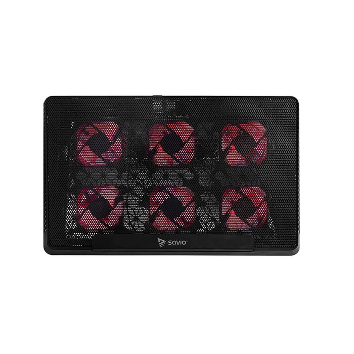 EAN 5901986047575 - Savio Laptop cooling pad 6 backlit fans 2000 RPM COS-01 almohadilla fría 43,9 cm (17.3") Negro, Rojo imagen 2