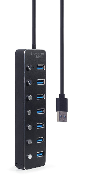 EAN 8716309124676 - Gembird UHB-U3P7P-01 hub de interfaz USB 3.2 Gen 1 (3.1 Gen 1) Type-A 5000 Mbit/s Negro imagen 2