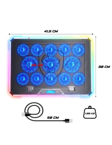 EAN 3700104436398 - Spirit of Gamer AIRBLADE 1300 RGB almohadilla fría 43,2 cm (17") Negro imagen 2