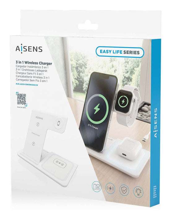 EAN 8435739901694 - AISENS ASCH-15W3WC044-W cargador de dispositivo móvil Auriculares, Teléfono móvil, Smartphone, Reloj inte imagen 7