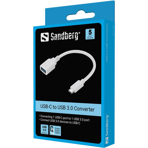 EAN 5705730136054 - Sandberg 136-05 cable USB USB 3.2 Gen 1 (3.1 Gen 1) 0,1 m USB C USB A Blanco imagen 2