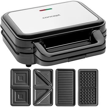 EAN 8595631010488 - Concept SV3070 sandwichera 900 W Negro, Plata imagen 1