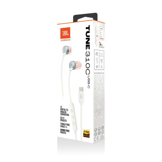 EAN 1200130011153 - JBL Tune 310C Auriculares Alámbrico Dentro de oído Llamadas/Música USB Tipo C Blanco imagen 8