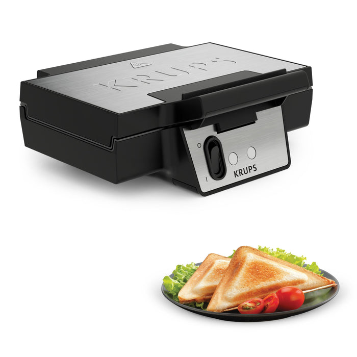 EAN 3045380023857 - Krups FDK453 sandwichera 930 W Negro, Acero inoxidable imagen 2