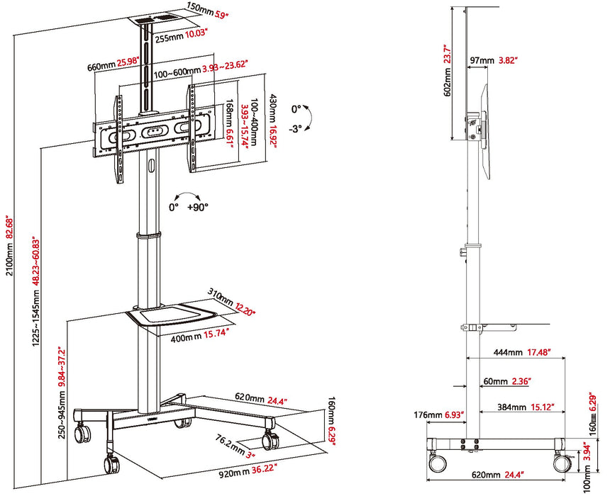 EAN 1036598500003 - Vision VFM-F19 soporte para TV 2,03 m (80") Negro imagen 5