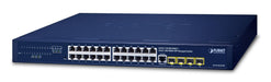 EAN 4711605285483 - PLANET IPv4/IPv6, 24-Port Gestionado L2/L4 Gigabit Ethernet (10/100/1000) 1U Azul imagen 1