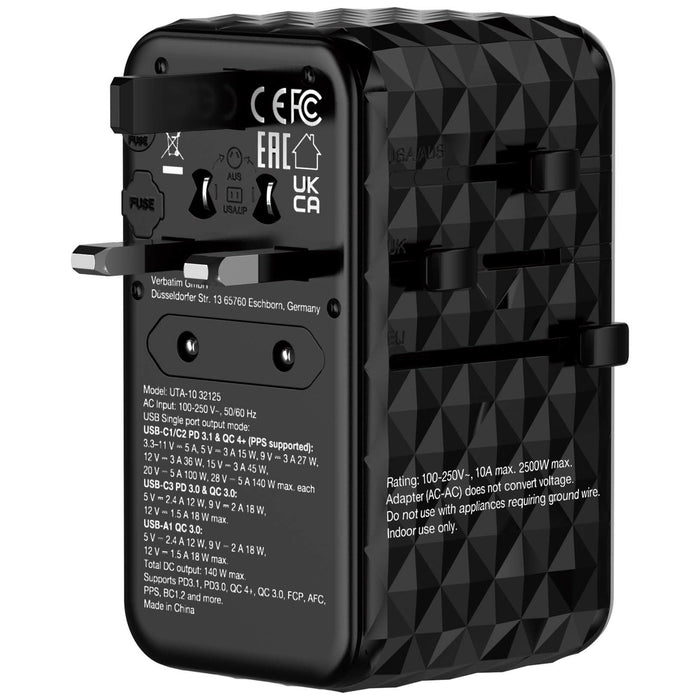 EAN 0023942321255 - Verbatim 32125 cargador de dispositivo móvil Universal Negro Corriente alterna Carga rápida Interior imagen 4