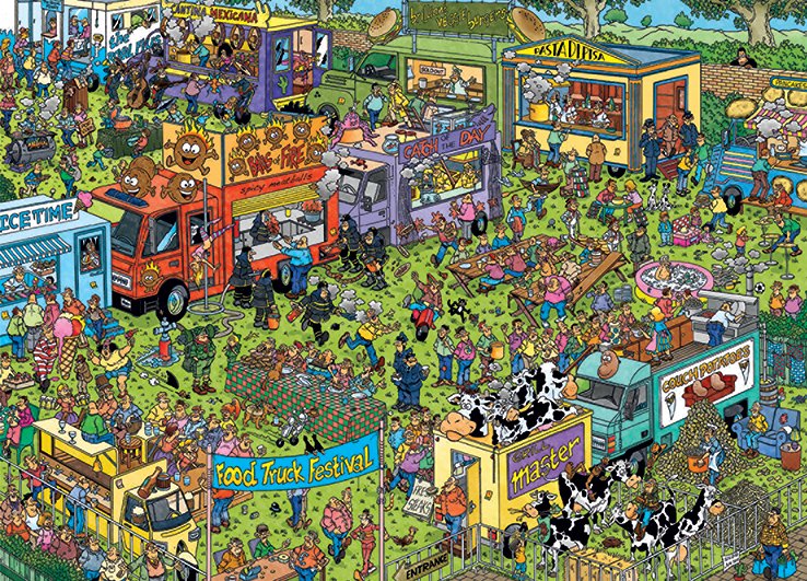 EAN 8710126200421 - Jan van Haasteren Food Truck Festival 1500 pcs Puzzle rompecabezas 1500 pieza(s) Cómics imagen 2