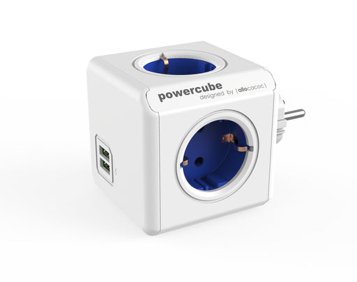 EAN 8718444082163 - Allocacoc PowerCube Original USB base múltiple 4 salidas AC Interior Azul, Blanco imagen 1