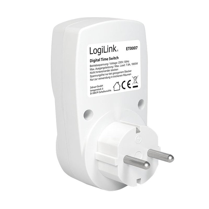 EAN 4052792052374 - LogiLink ET0007 contador eléctrico Blanco Programador eléctrico diario/semanal imagen 3
