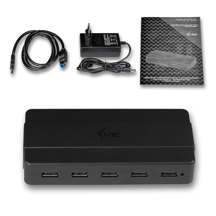 EAN 8595611701580 - i-tec U3HUB742 hub de interfaz USB 3.2 Gen 1 (3.1 Gen 1) Type-B 5000 Mbit/s Negro imagen 5