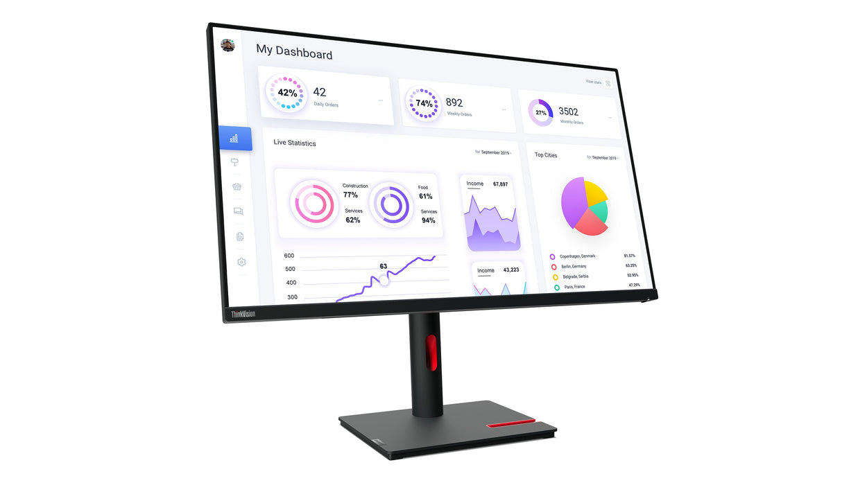 EAN 0196801203211 - Lenovo ThinkVision T32p-30 LED display 80 cm (31.5") 3840 x 2160 Pixeles 4K Ultra HD Negro imagen 3