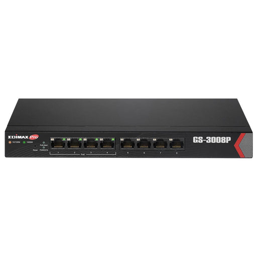 EAN 4717964702814 - Edimax GS-3008P switch Gestionado Gigabit Ethernet (10/100/1000) Energía sobre Ethernet (PoE) Negro imagen 1