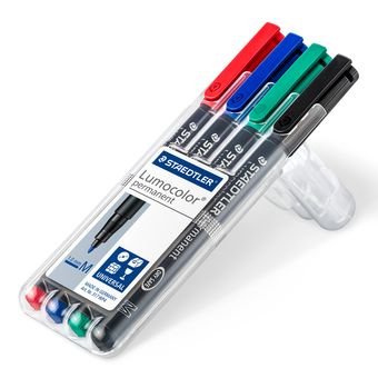 EAN 4007817310380 - Staedtler Lumocolor 317 WP4 marcador permanente Negro, Azul, Verde, Rojo 4 pieza(s) imagen 1