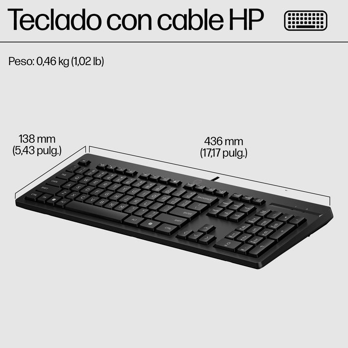 EAN 5715063017371 - HP 125 USB Wired Keyboard teclado Negro imagen 3