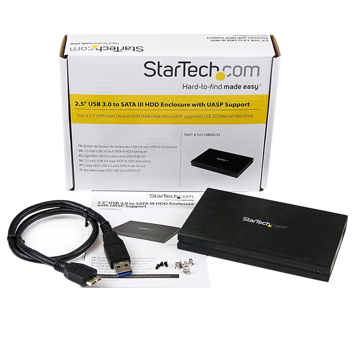 EAN 0065030851626 - StarTech.com S2510BMU33 caja para disco duro externo Caja de disco duro (HDD) Negro 2.5" USB con suminist imagen 6