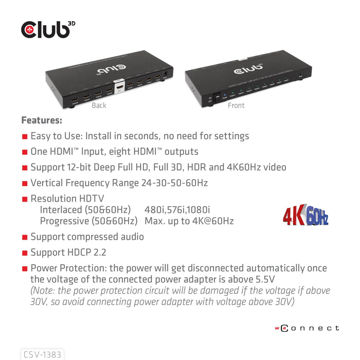 EAN 8719214472771 - CLUB3D CSV-1383 divisor de video 8x HDMI imagen 12