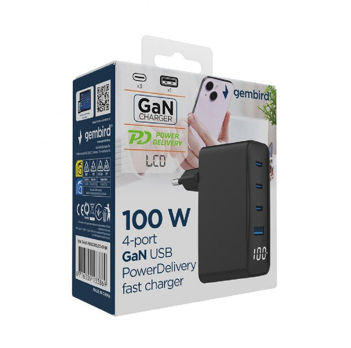 EAN 8716309133869 - Gembird TA-UC-PDQC100LCD-01-BK cargador de dispositivo móvil Portátil, Smartphone Negro Corriente alterna imagen 6
