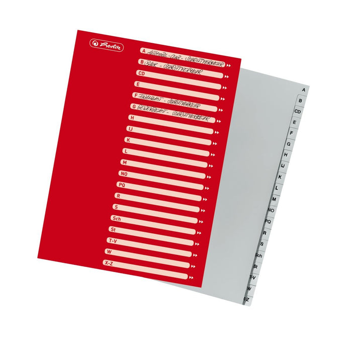 EAN 4008110314884 - Herlitz 10843522 lengüeta de índice Separador alfabético con pestaña Polipropileno (PP) Gris imagen 2