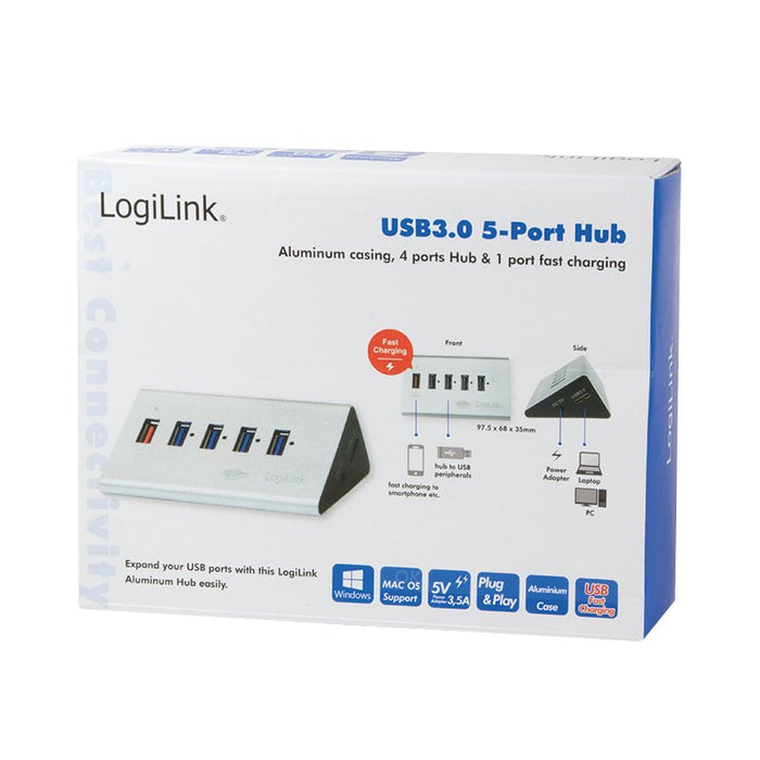 EAN 4052792033687 - LogiLink UA0227 hub de interfaz USB 3.2 Gen 1 (3.1 Gen 1) Micro-B 5000 Mbit/s Negro imagen 6