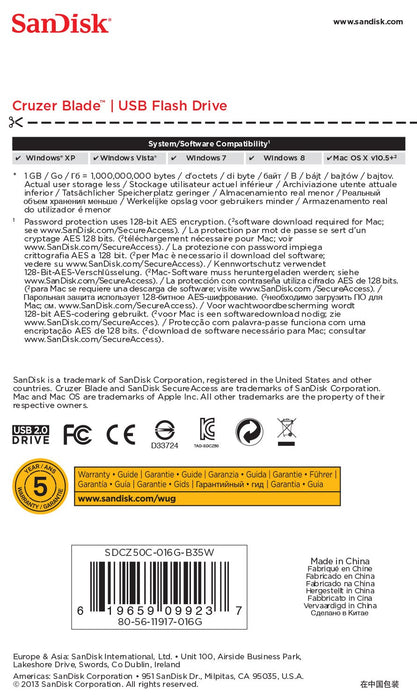 EAN 0619659099237 - SanDisk Cruzer Blade unidad flash USB 16 GB USB tipo A 2.0 Blanco imagen 5