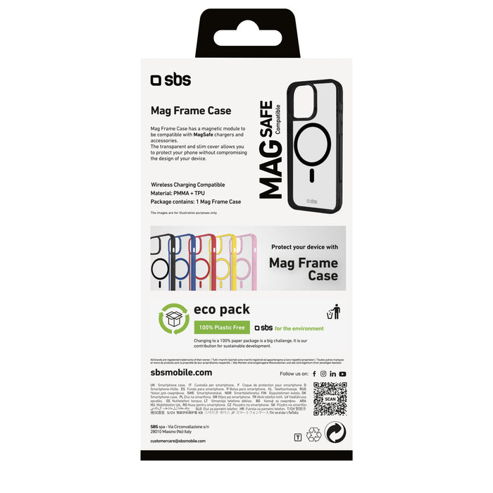 EAN 8018417482397 - SBS Mag frame funda para teléfono móvil 17,5 cm (6.9") Negro, Transparente imagen 3