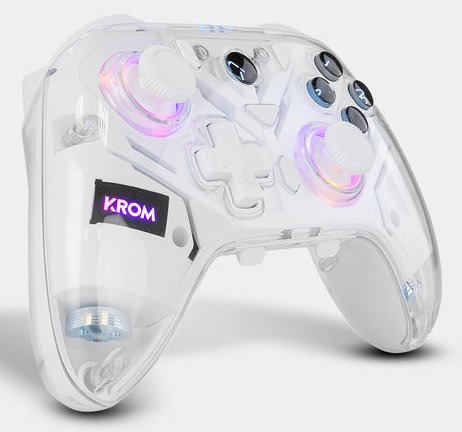 EAN 8436587974977 - Krom NXKROMKRYSTAL mando y volante Transparente, Blanco Bluetooth/USB Palanca de mando Digital Android, N imagen 7