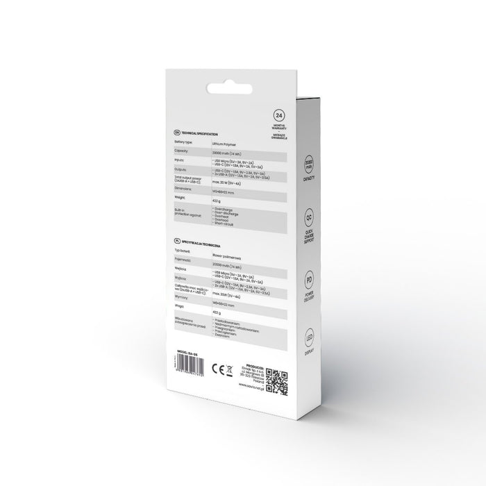 EAN 5901986047612 - Savio power bank BA-05 20000 mAh czarny Polímero de litio Negro imagen 4