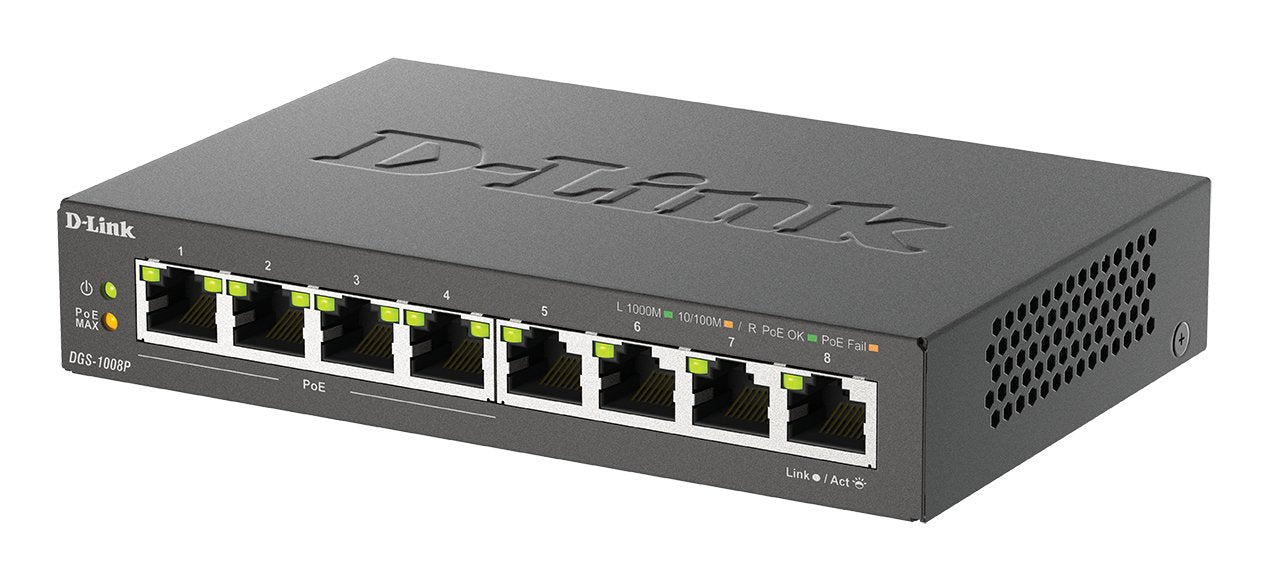 EAN 0790069344176 - D-Link DGS-1008P/E switch No administrado L2 Gigabit Ethernet (10/100/1000) Energía sobre Ethernet (PoE)  imagen 4