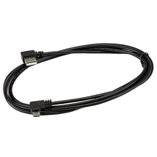 EAN 0065030862424 - StarTech.com USB2AUB2RA2M cable USB USB 2.0 USB A Micro-USB B Negro imagen 4