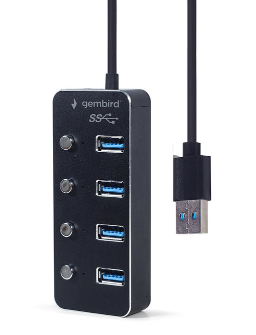 EAN 8716309124591 - Gembird UHB-U3P4P-01 hub de interfaz USB 3.2 Gen 1 (3.1 Gen 1) Type-A 5000 Mbit/s Negro imagen 2