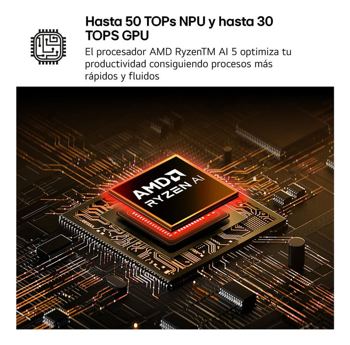 EAN 8806096467008 - LG Gram 15Z80T AMD Ryzen AI 5 340 Portátil 38,1 cm (15") Full HD 16 GB LPDDR5x-SDRAM 512 GB SSD Wi-Fi 6E  imagen 8