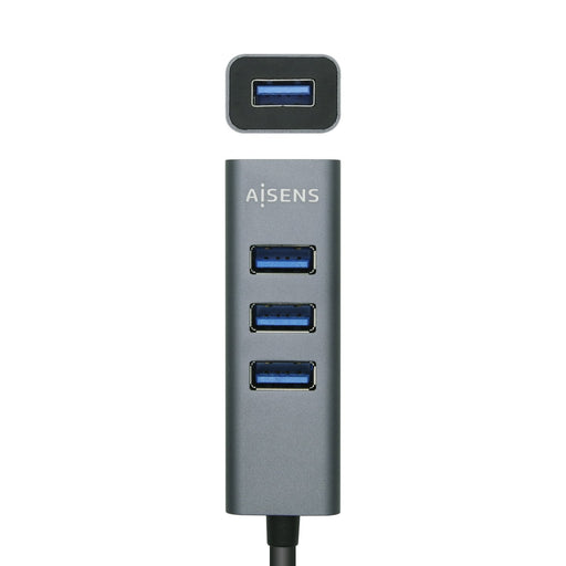 EAN 8436574705546 - AISENS A106-0507 hub de interfaz USB 3.2 Gen 1 (3.1 Gen 1) Type-A 5000 Mbit/s Gris imagen 2