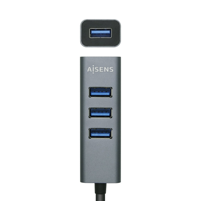 EAN 8436574705546 - AISENS A106-0507 hub de interfaz USB 3.2 Gen 1 (3.1 Gen 1) Type-A 5000 Mbit/s Gris imagen 2