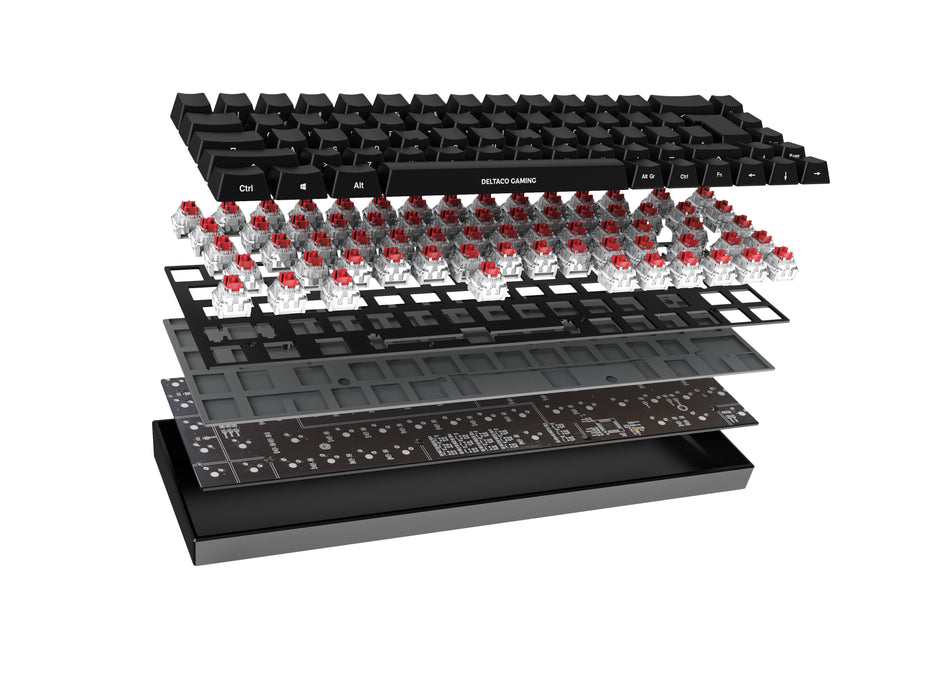 EAN 7333048053602 - Deltaco Gaming GAM-100-DE teclado Juego USB + RF Wireless + Bluetooth QWERTZ Alemán Negro imagen 8