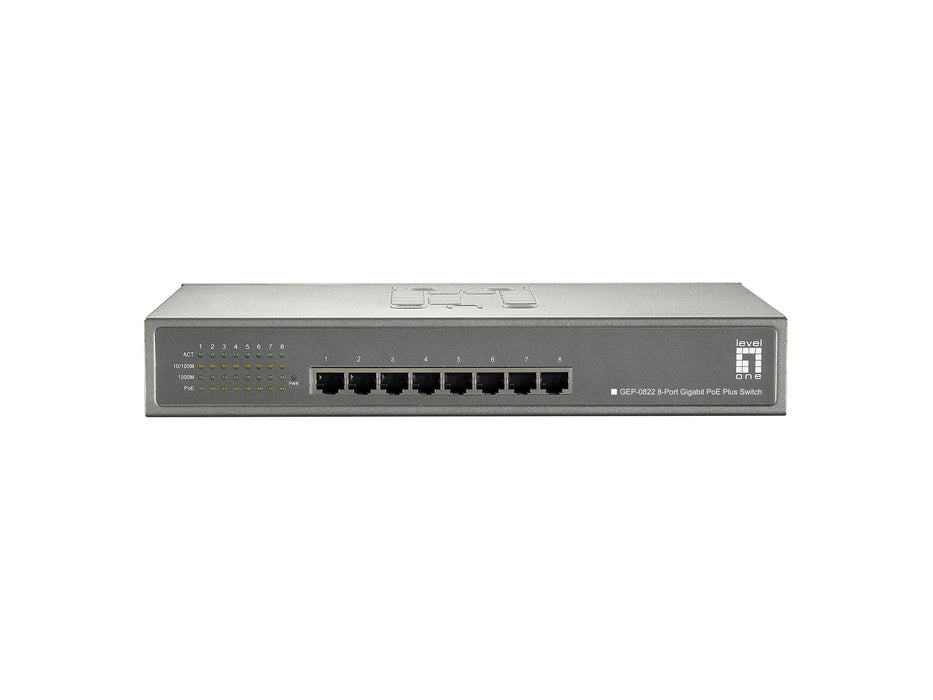 EAN 4015867170113 - LevelOne GEP-0822 switch Gigabit Ethernet (10/100/1000) Energía sobre Ethernet (PoE) Gris imagen 1