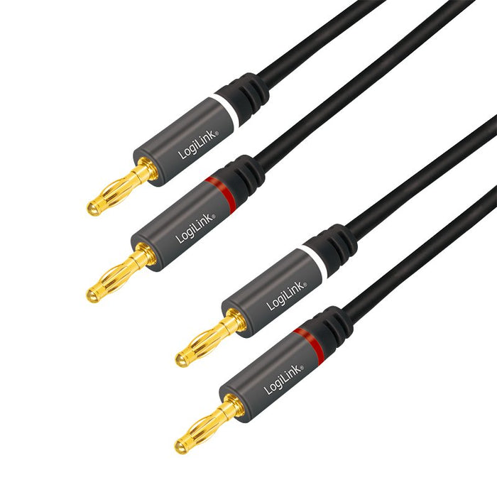 EAN 4052792054286 - LogiLink CA1211 cable de audio 5 m 2 conectores banana Negro imagen 1