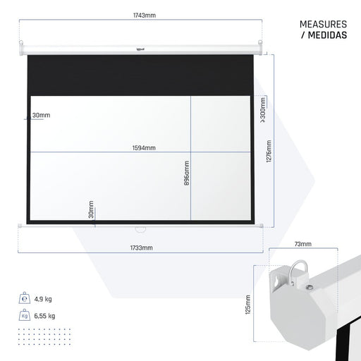 EAN 8435364319673 - iggual PSIMS159 pantalla de proyección 182,9 cm (72") 16:9 imagen 2