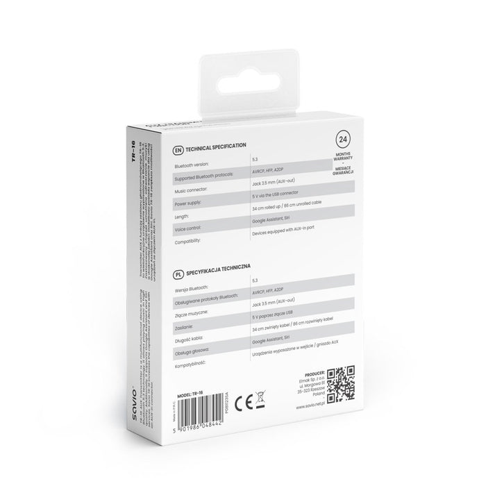 EAN 5901986048442 - Savio TR-16 transmisor FM 2400 - 2483,5 MHz Bluetooth Negro, Plata imagen 9